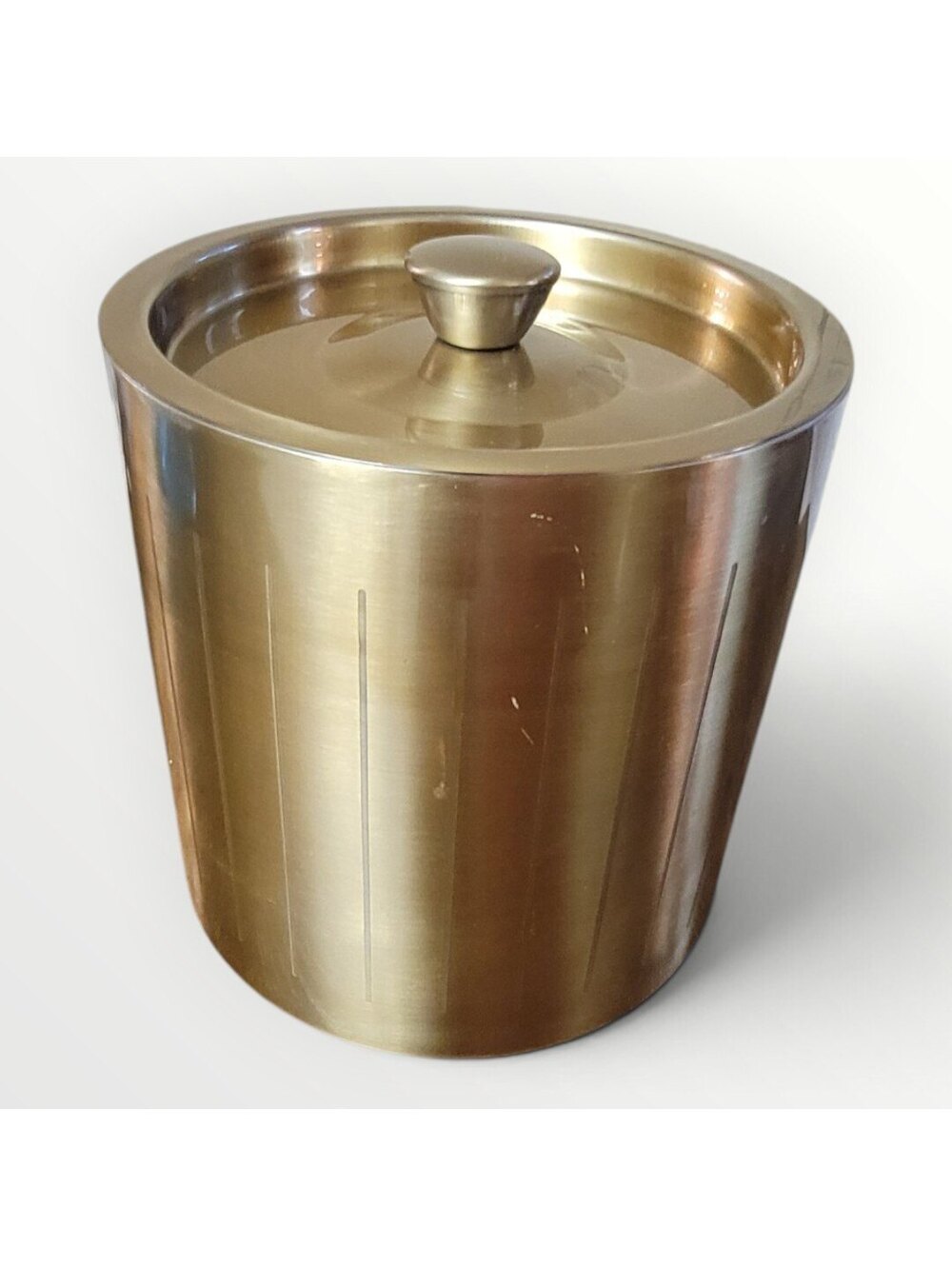 Project 62 Stainless Steel Gold Ice Bucket with Lid and Tongs- Party Barware